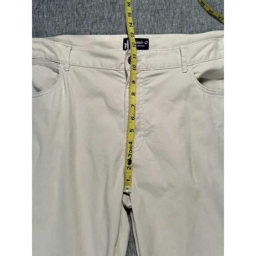 Johnnie-O Pants Mens 40x32 Off-White Straight Leg Stretch Beachy Coastal Prep